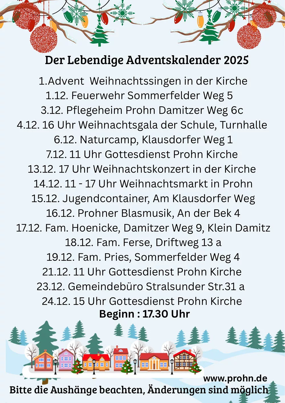 Lebendiger Adventskalender 2025